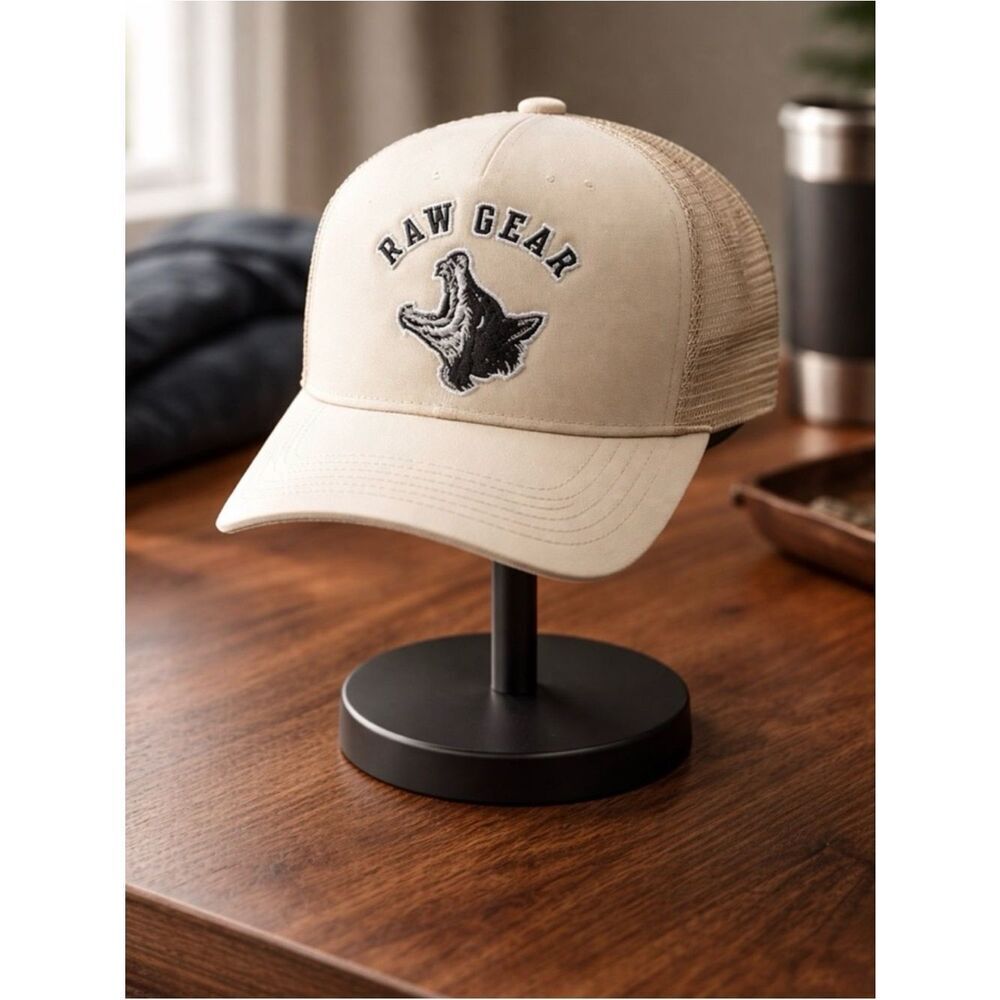 NWT Raw Gear Off White Doberman Pack Logo Trucker Hat Baseball Cap - Sna…